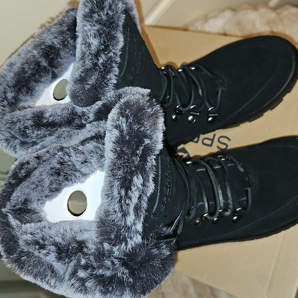 SPERRY- Women's Black Leather Torrent Winter Lace-Up Boots NWT. SIZE 5.5M - Picture 5 of 11